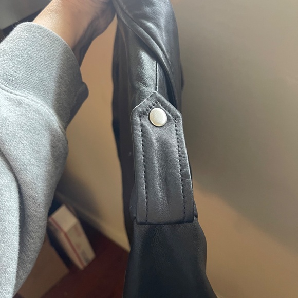 Sezane Zig Black Leather Jacket - 46 - Picture 3 of 8